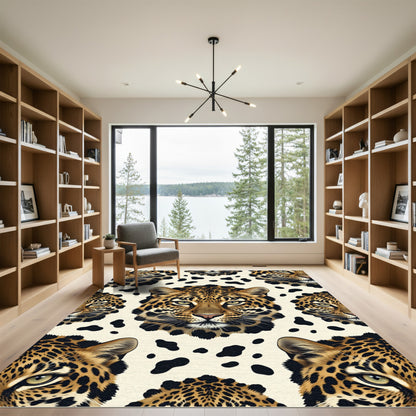 Leopard Face Cream Black Spot Rug