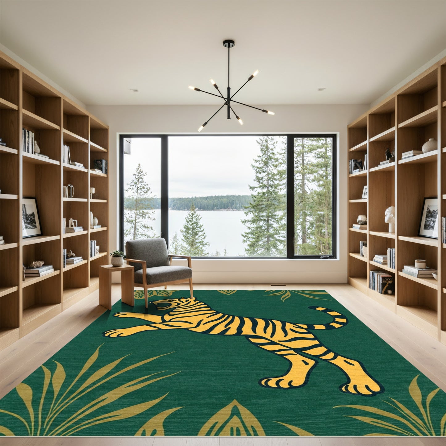 Bold Yellow Tiger Jungle Lush Rug