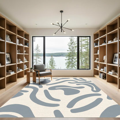 Muted Slate Organic Flow Rug