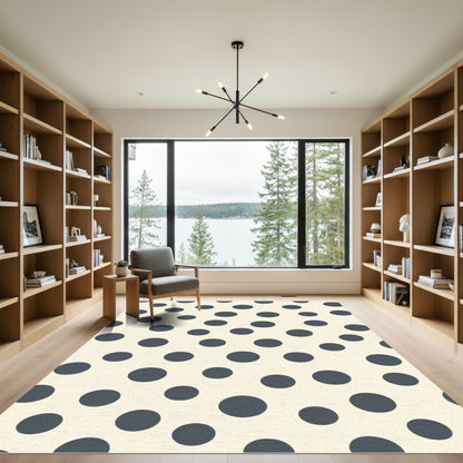 Classic Cream Dark Dotty Circles Rug