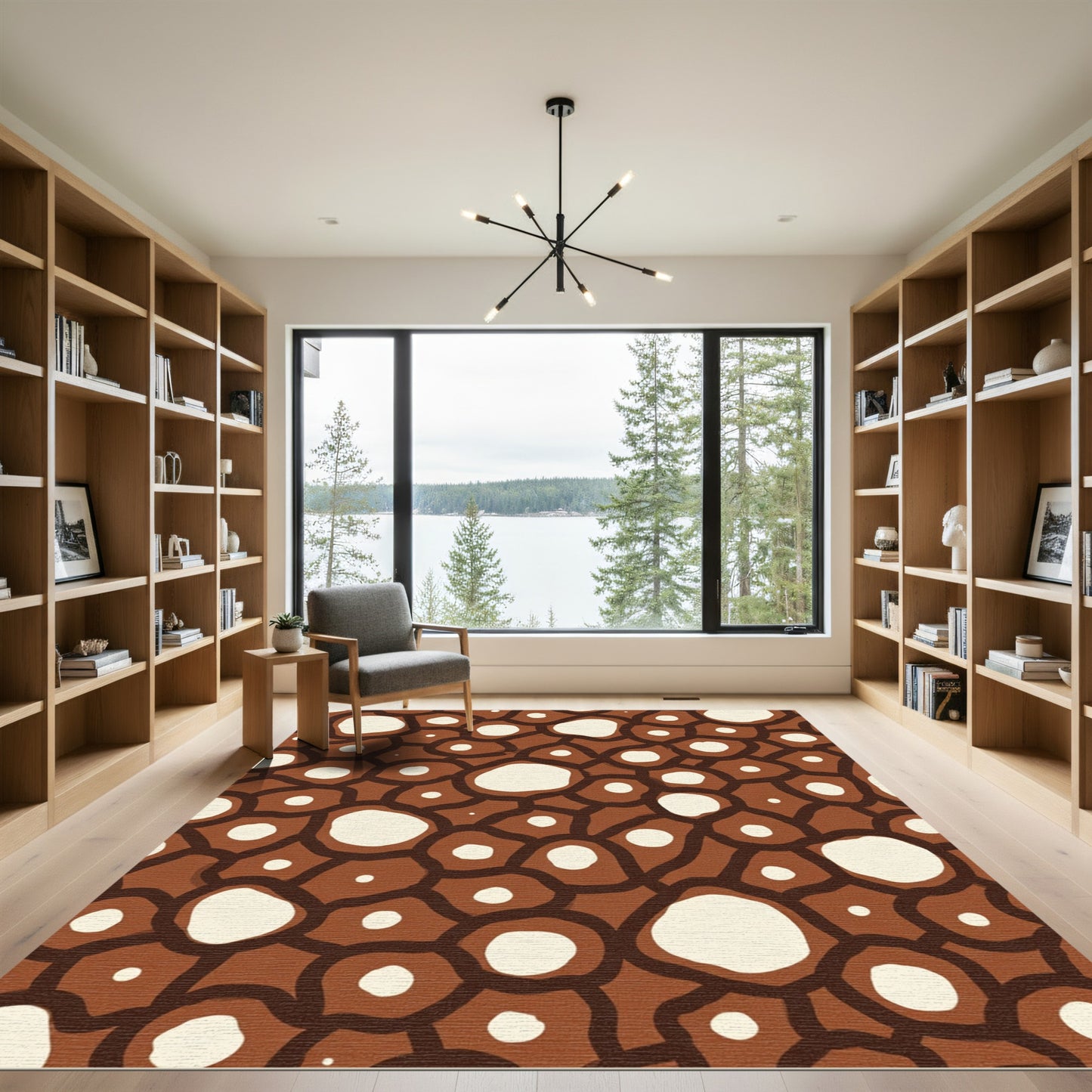 Organic Ochre Cell Cluster Rug
