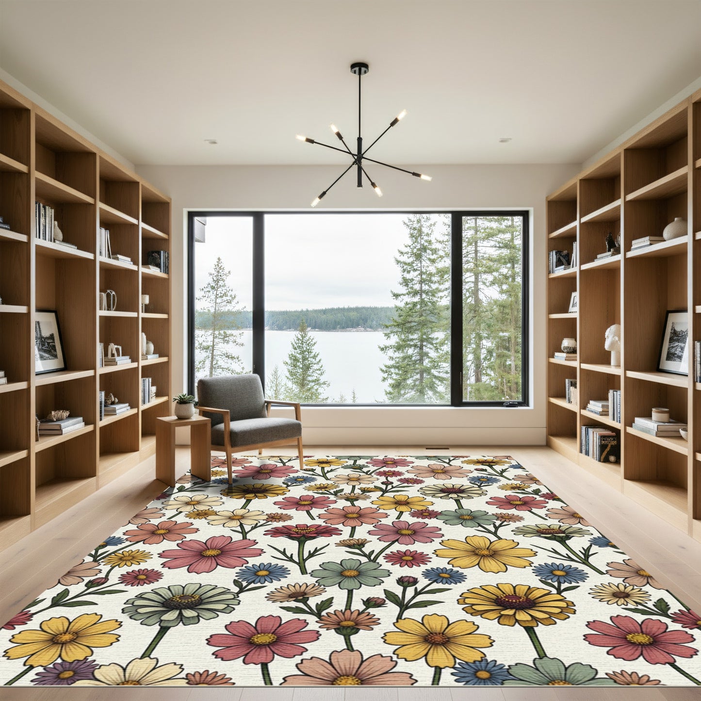Vintage Floral Garden Arrangement Rug