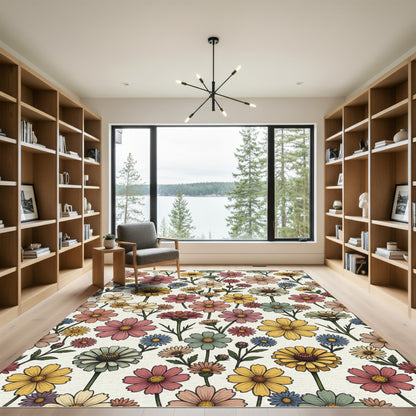 Vintage Floral Garden Arrangement Rug