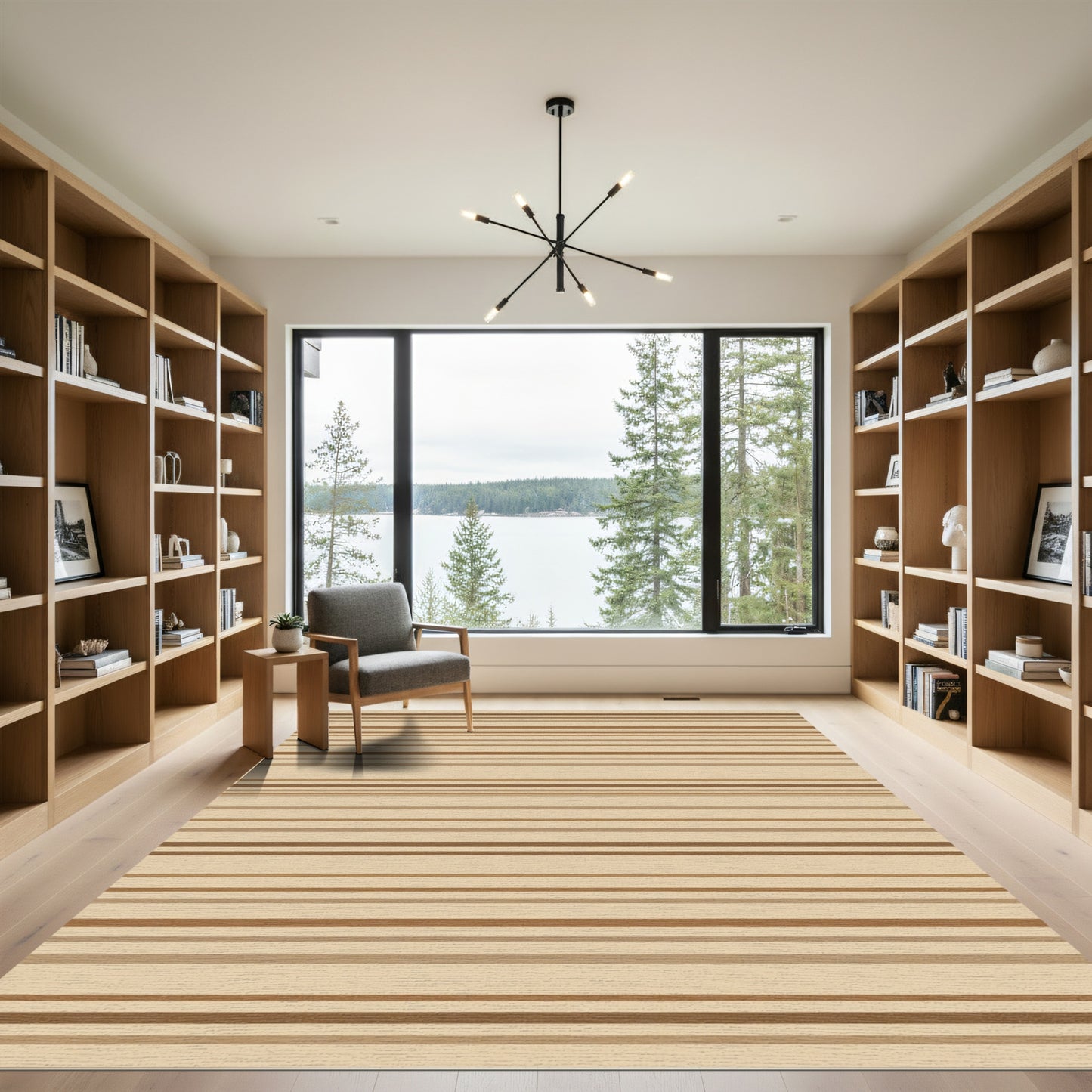 Tan Chocolate Horizontal Dash Rug