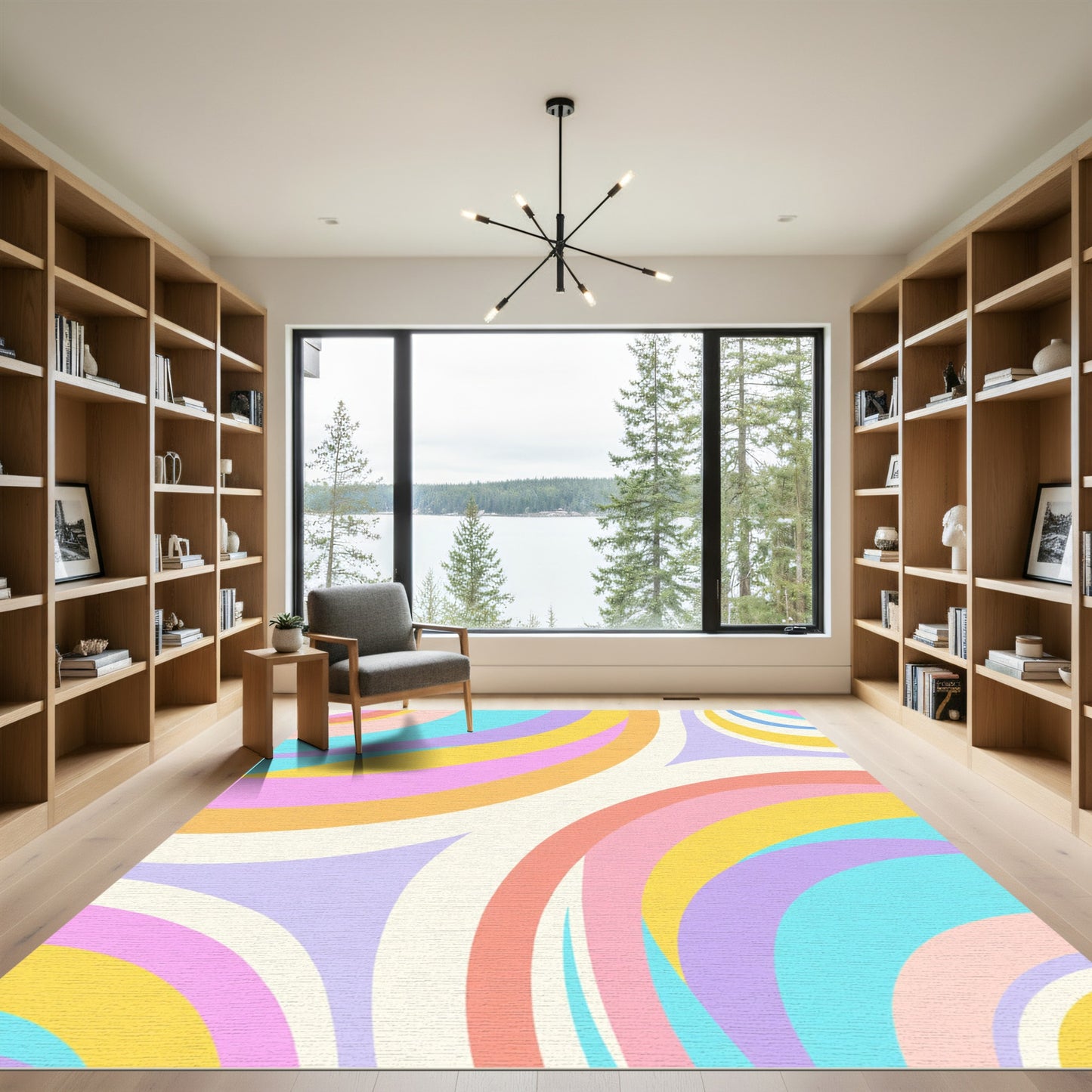 Pastel Swirl Arch Composition Rug