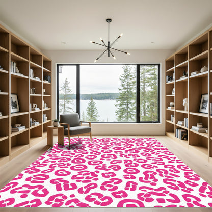 Hot Pink Leopard Spots Rug