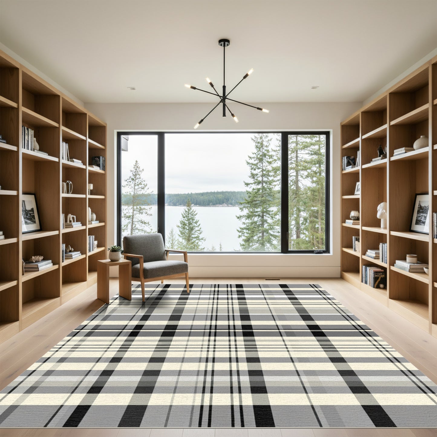 Classic Tartan Stripe Neutral Palette Rug