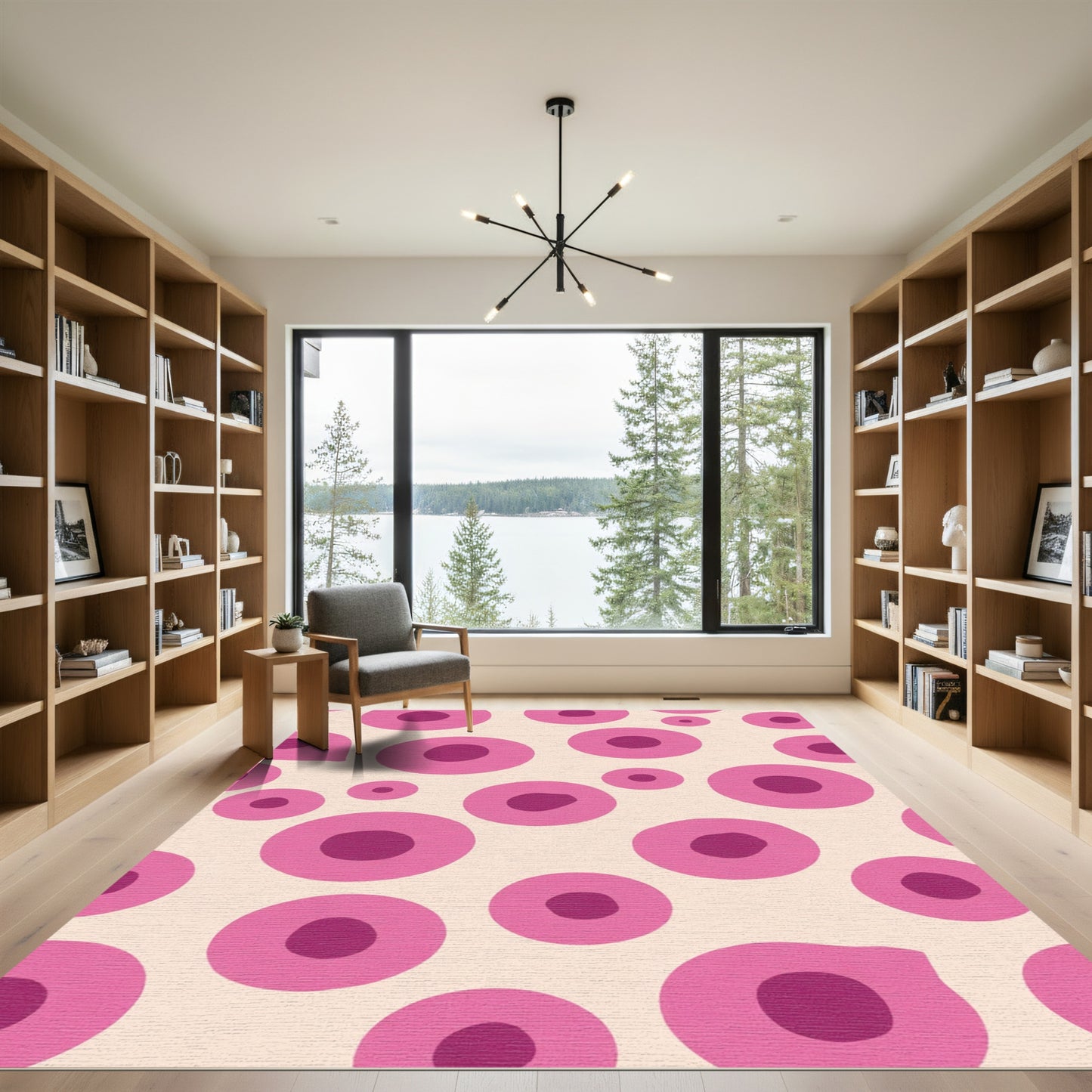 Pink Circles Scatter Rug
