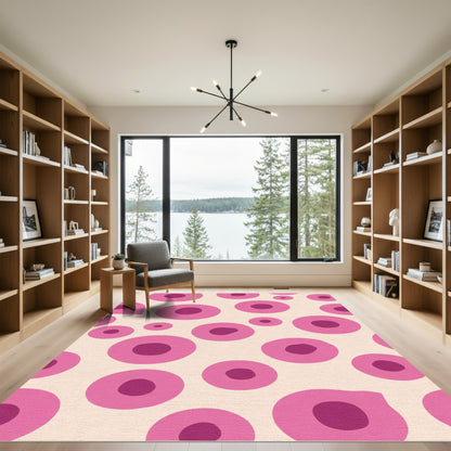 Pink Circles Scatter Rug