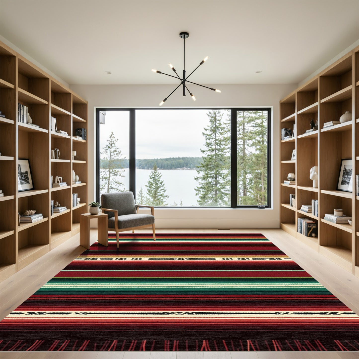 Warm Stripes Geometric Southwest Rug