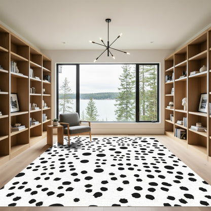 Black and White Polka Dots Scatter Rug