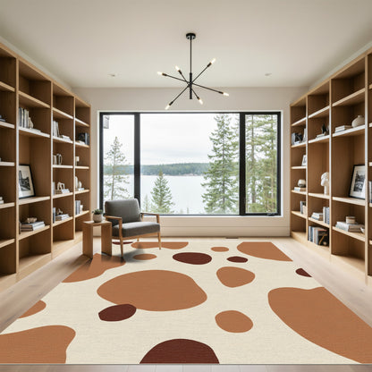 Monochromatic Brown Abstract Spots Rug