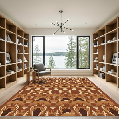 Terracotta Symmetrical Organic Arch Rug