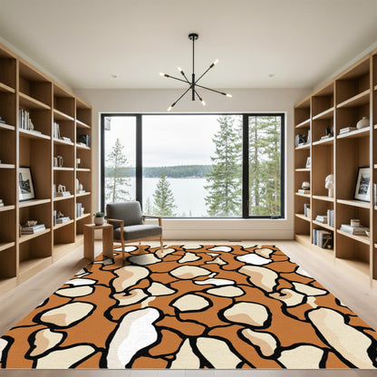 Terra Cotta and Cream Organic Shapes Rug