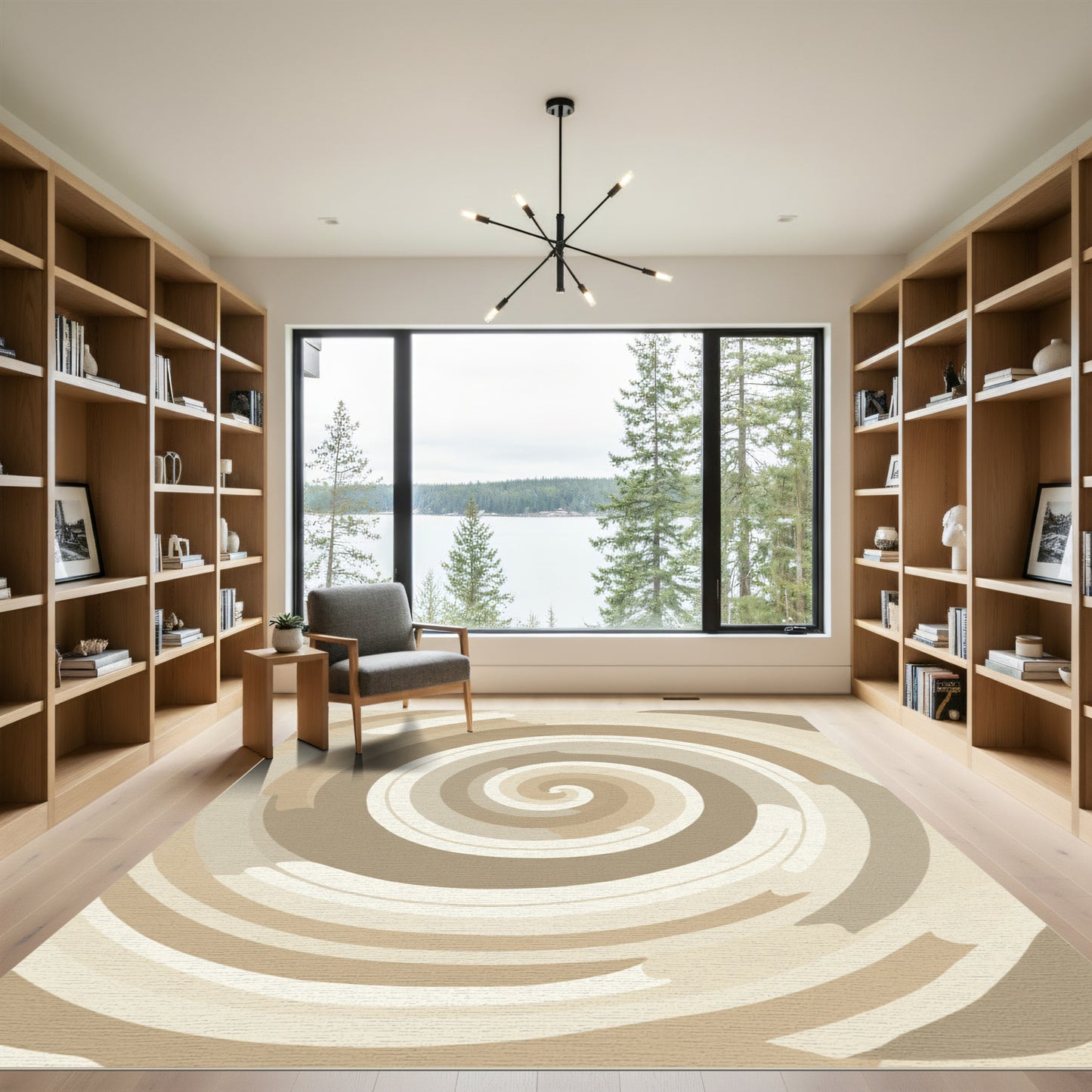 Earthy Spiral Swirl Rug