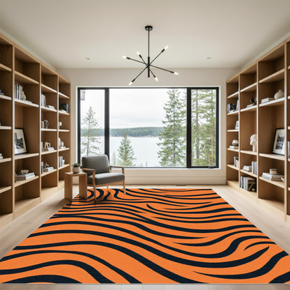 Wild Tiger Stripe Waves Rug