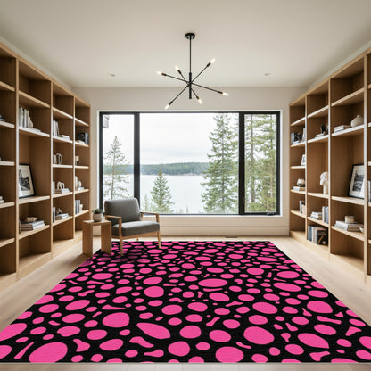 Hot Pink Irregular Dot Spread Rug
