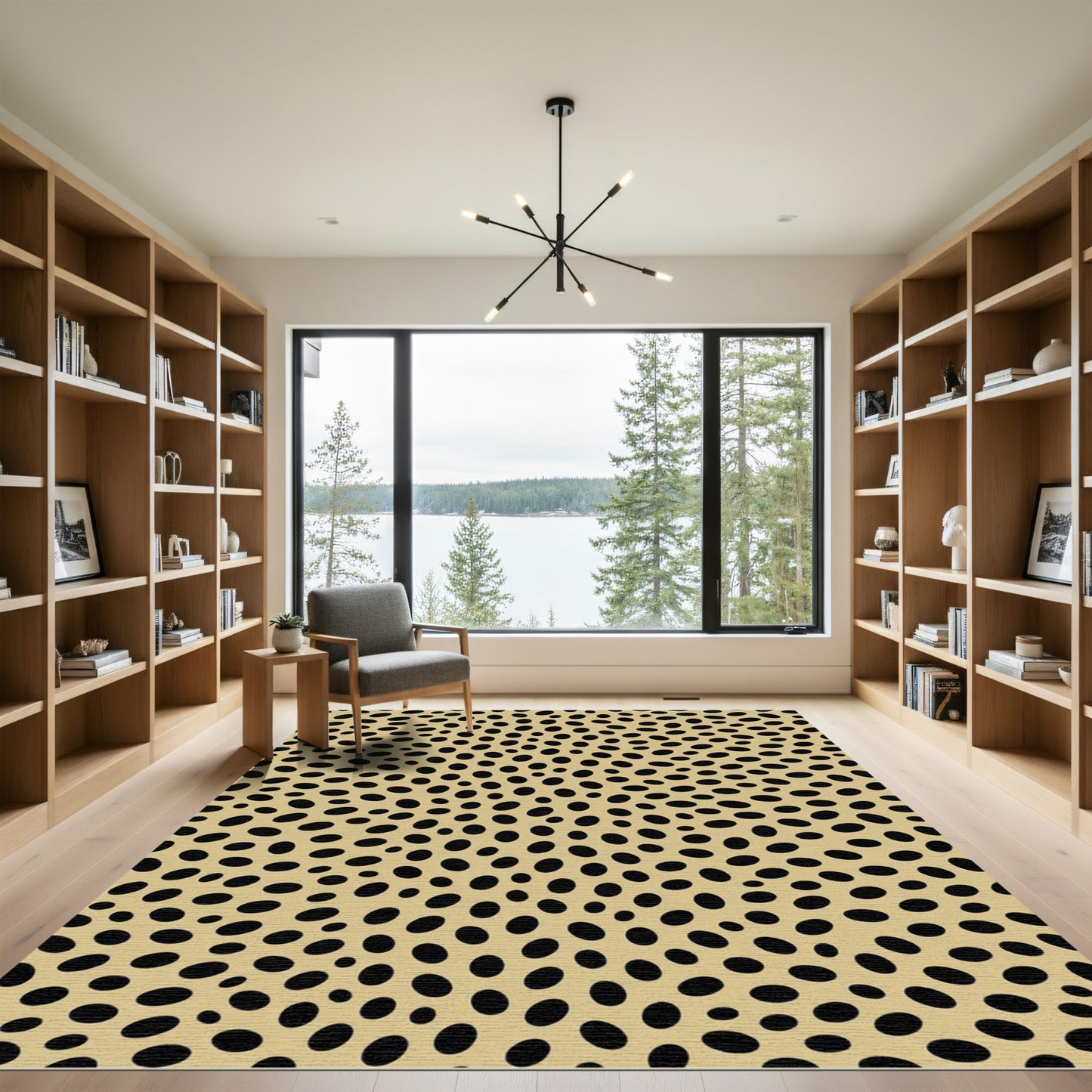 Tan Black Speckled Spot Rug
