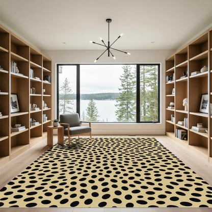 Tan Black Speckled Spot Rug