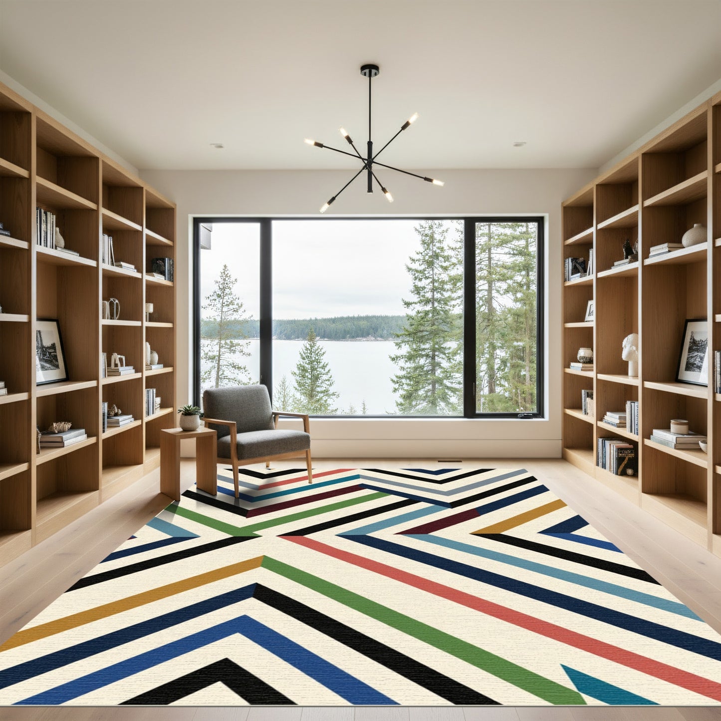 Eclectic Geometric Chevron Ribbon Runner Rug