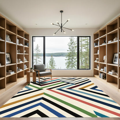 Eclectic Geometric Chevron Ribbon Runner Rug