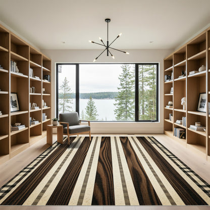 Rustic Plaid and Wood Stripe Rug