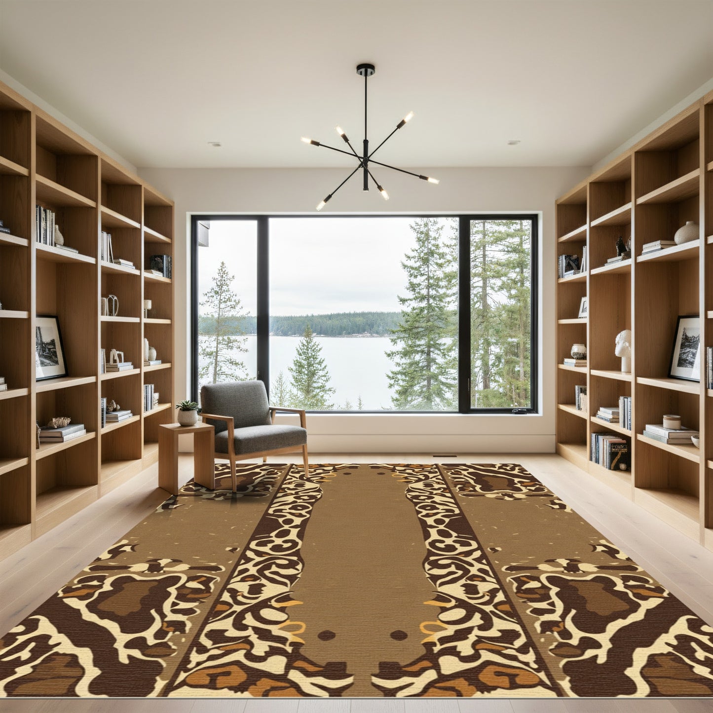 Earthy Tan Leopard Arch Rug