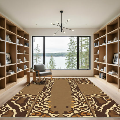 Earthy Tan Leopard Arch Rug