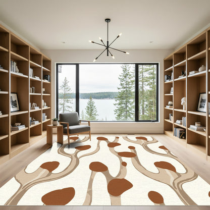 Brown Organic Branch Abstract Natural Rug