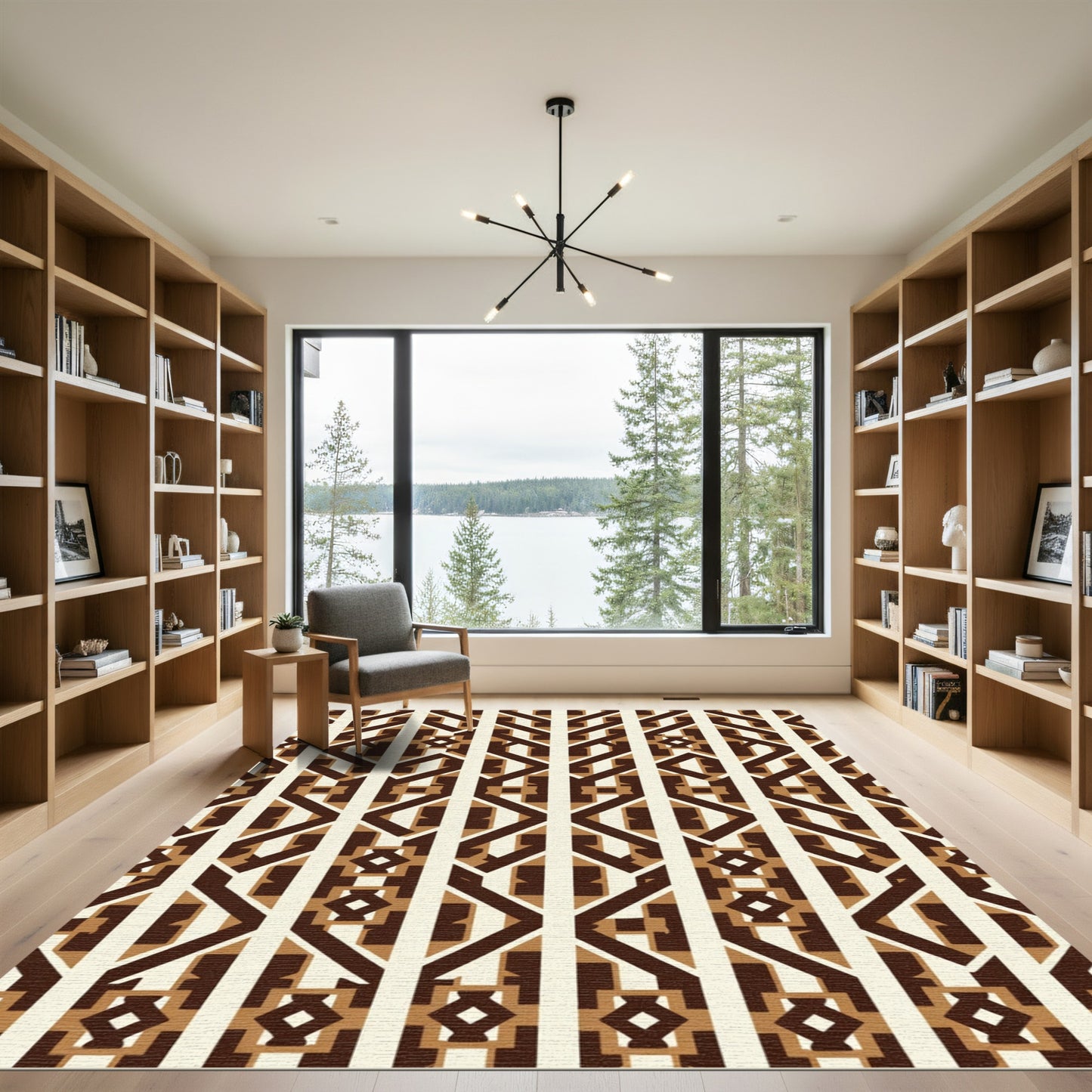 Geometric Tribal Diamond Stripe Rug