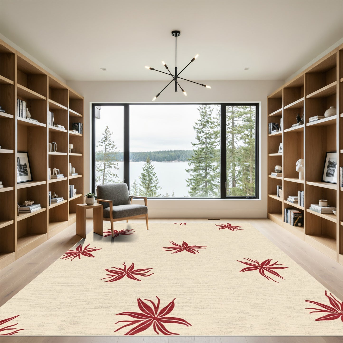 Crimson Starburst Meadow Rug
