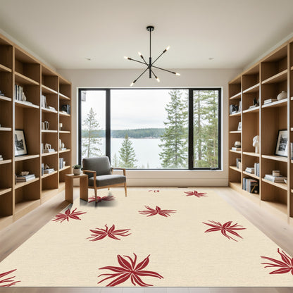 Crimson Starburst Meadow Rug