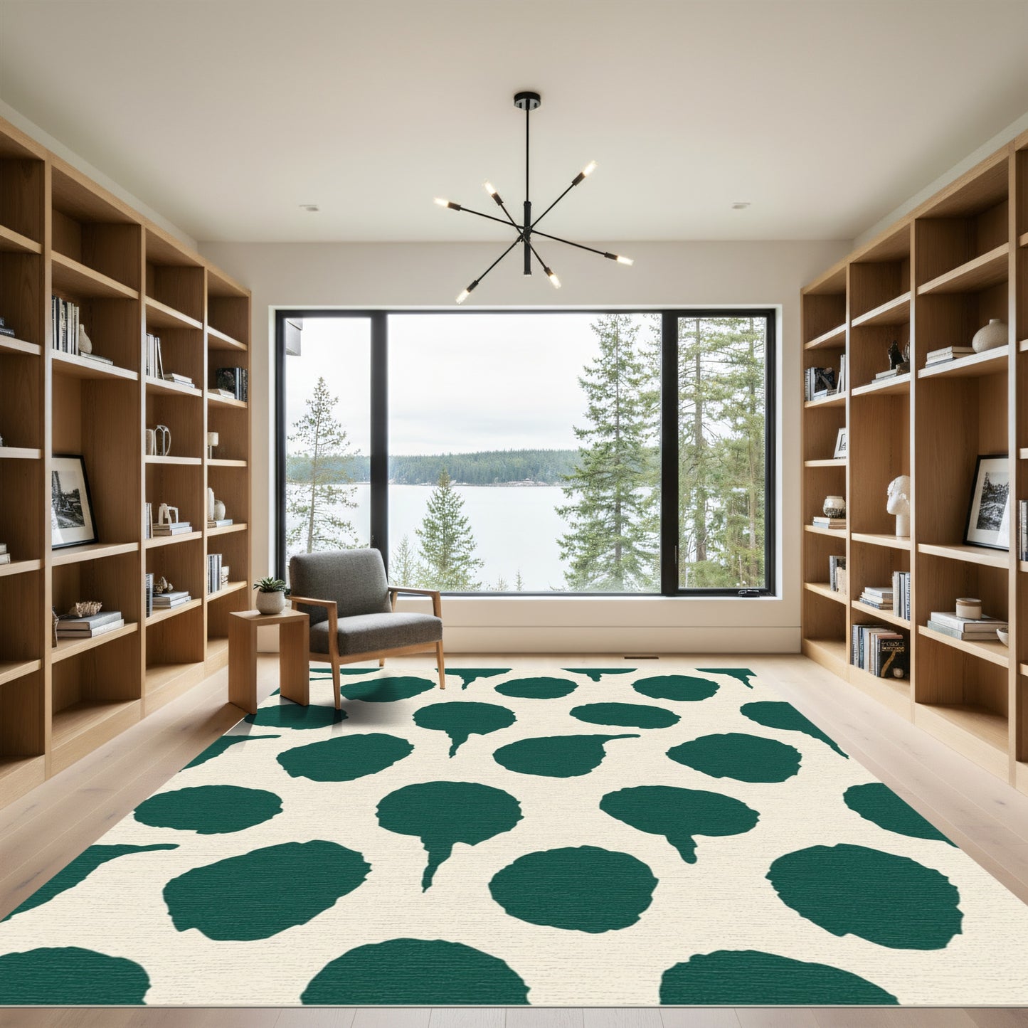 Deep Teal Blob Organic Scatter Rug
