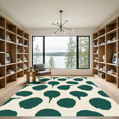 Deep Teal Blob Organic Scatter Rug