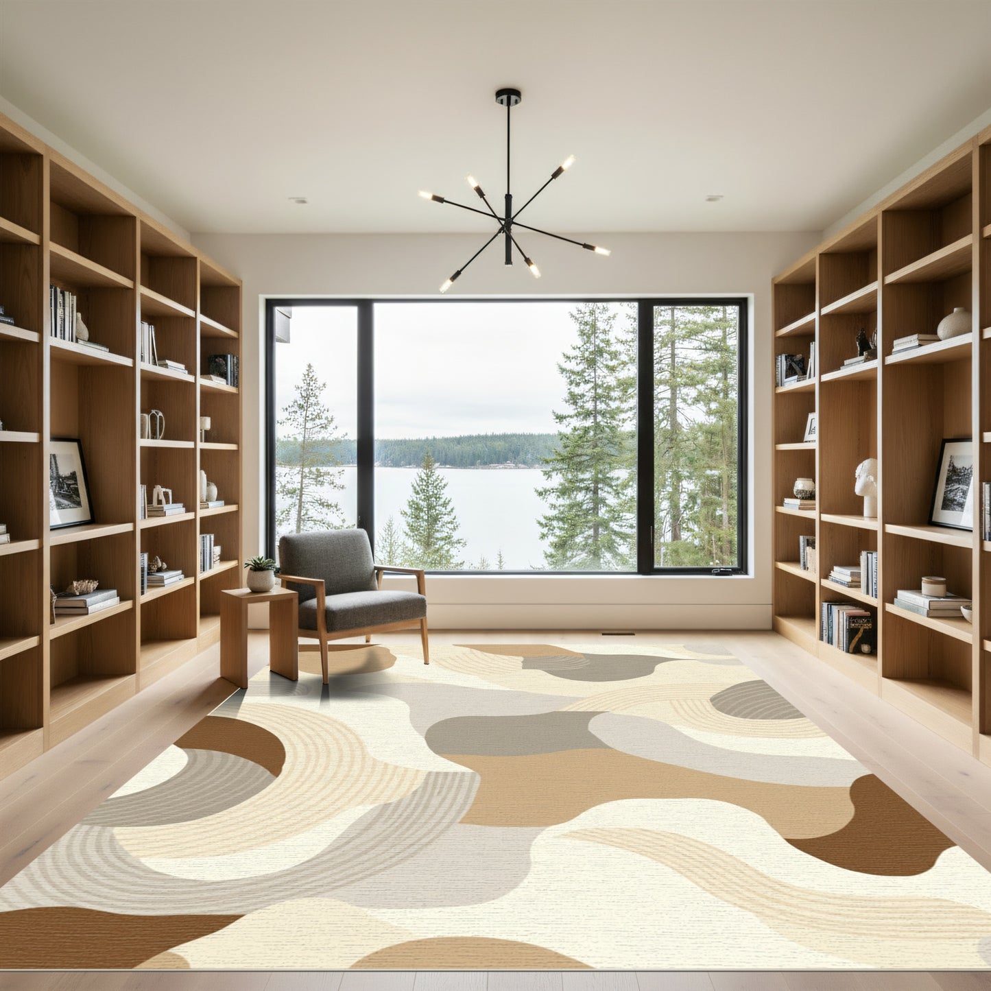 Earthy Tone Organic Stripe Contemporary Rug