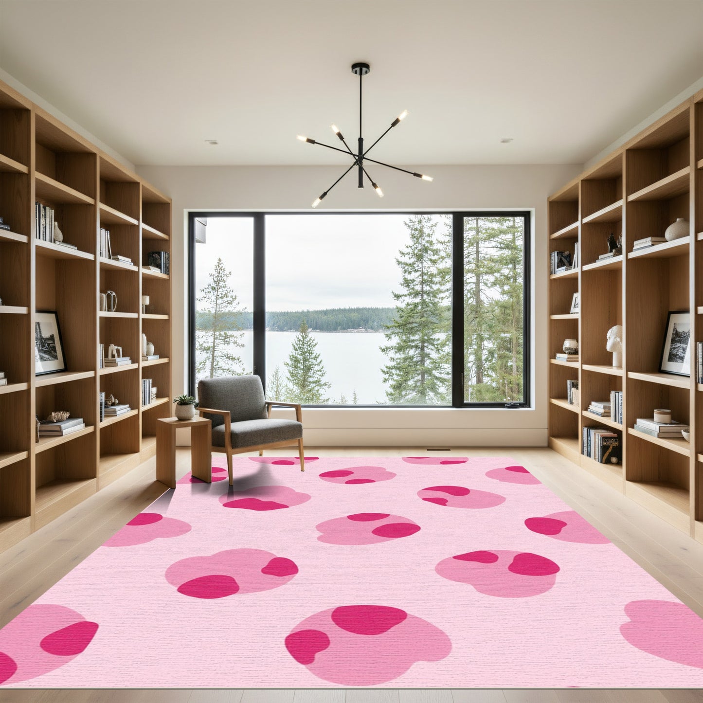 Pink Watercolor Blotches Rug