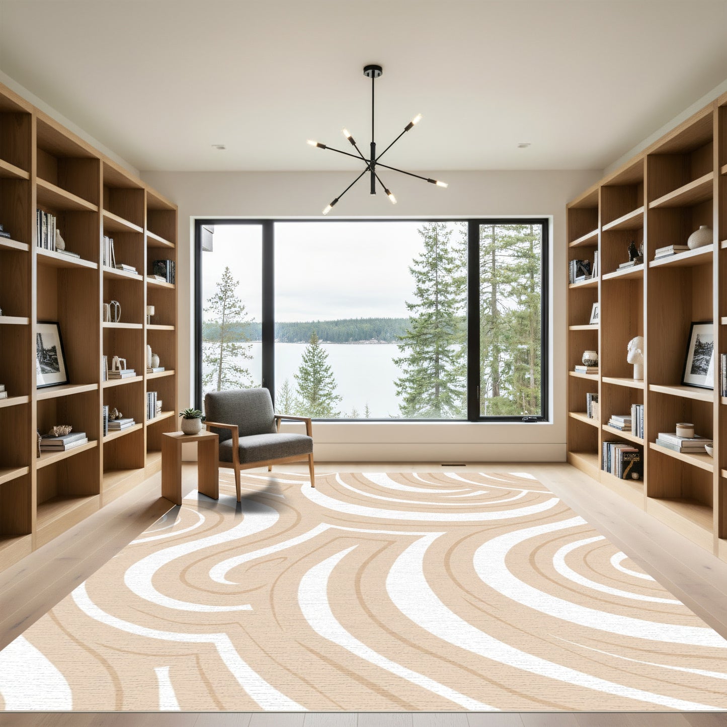 Neutral Swirl Organic Flow Rug