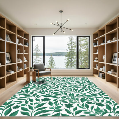 Verdant Green Leafy Vines Rug