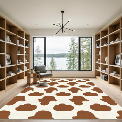 Brown Cream Spot Blotch Rug