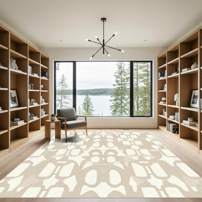 Neutral Cream Abstract Archway Rug