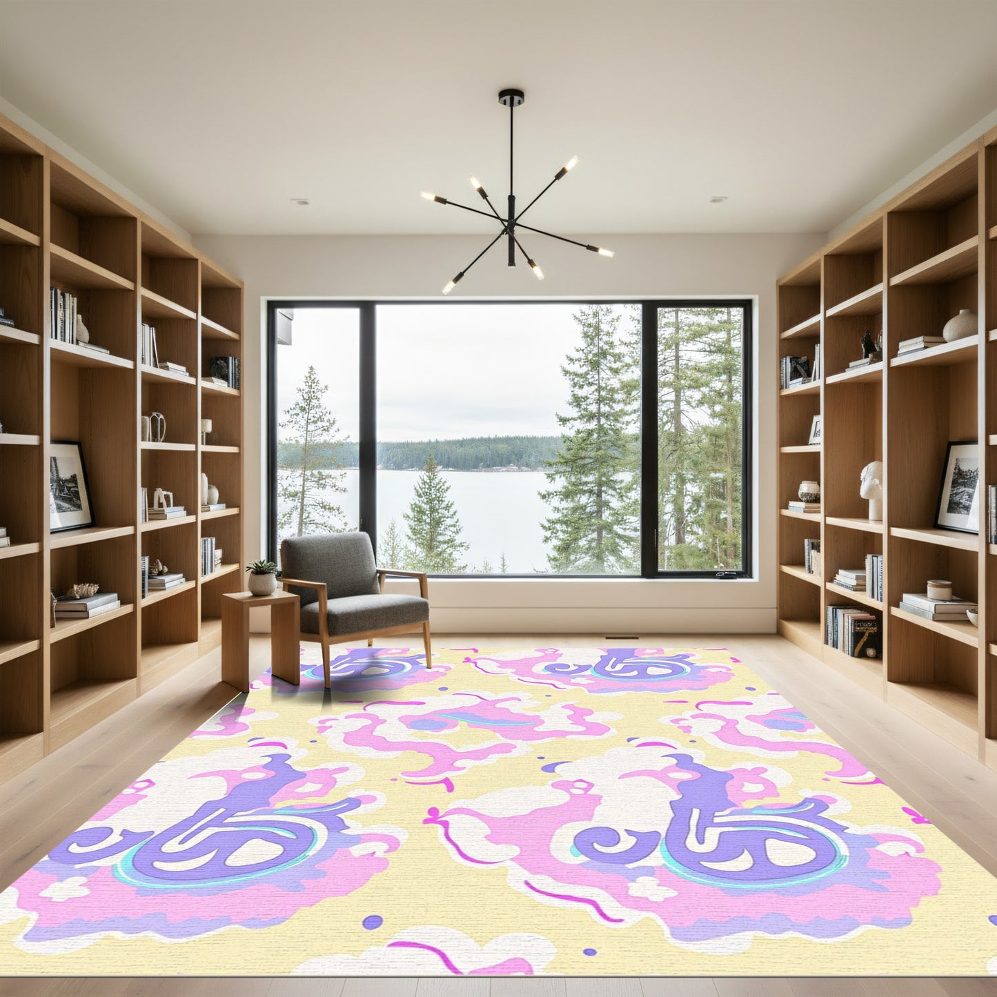 Whimsical Pastel Swirl Abstract Rug