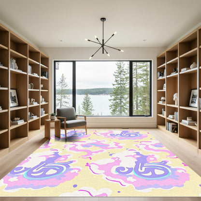 Whimsical Pastel Swirl Abstract Rug