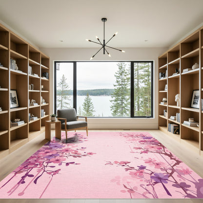 Soft Pink Blossom Branch Arrangement Rug