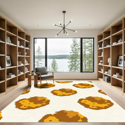 Earthy Sunburst Circles Repeat Rug