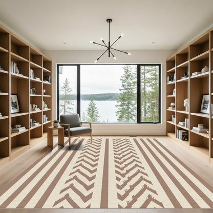 Earthy Stripe Arrow Composition Rug