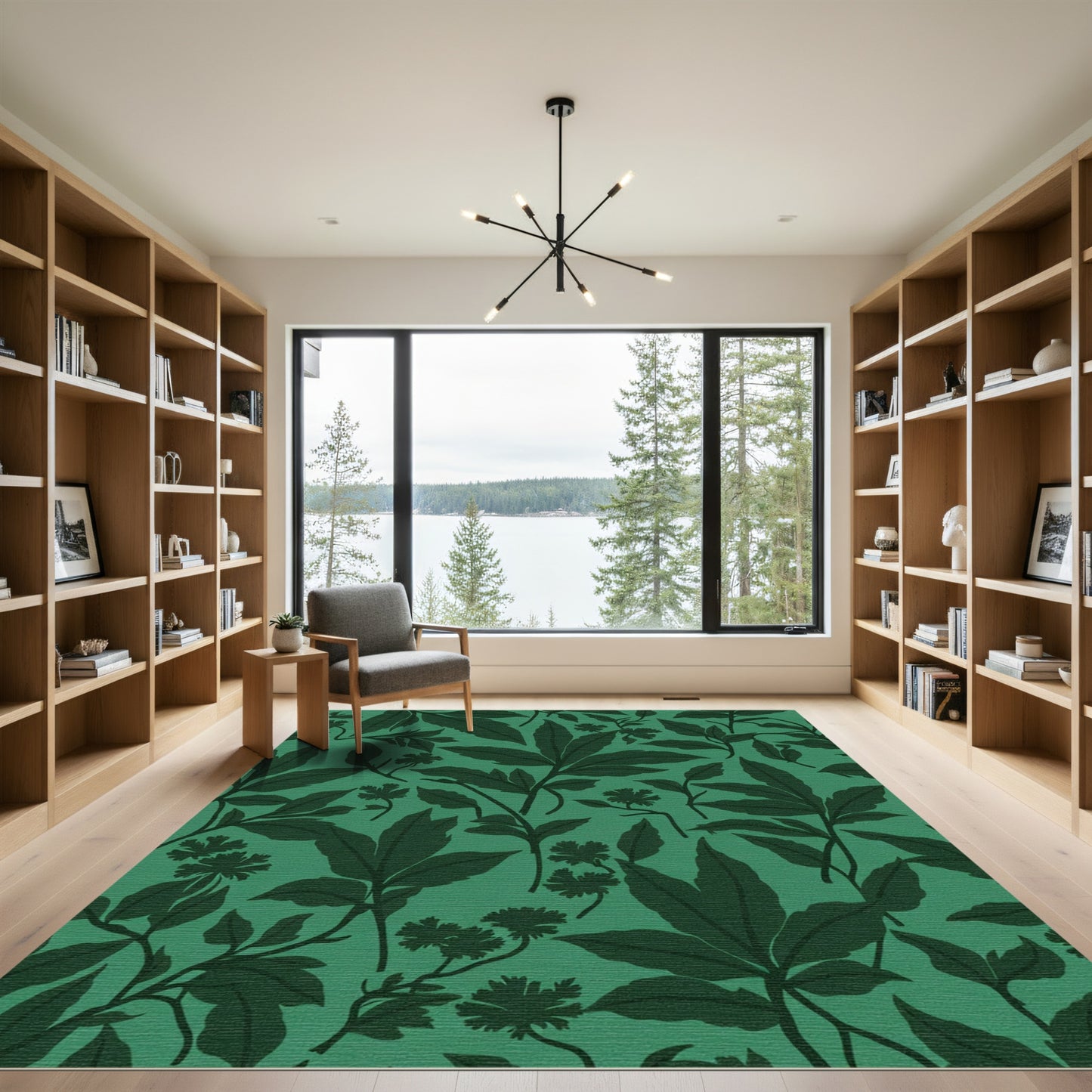 Deep Emerald Lush Foliage Rug