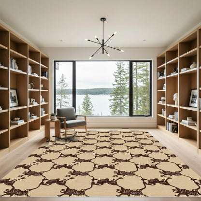 Brown Camel Arabesque Link Rug