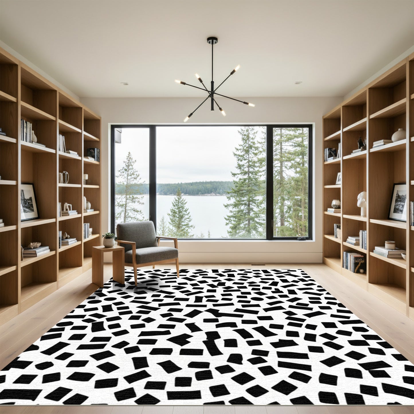 Black and White Textured Scatter Rug