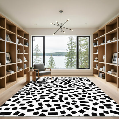 Black and White Textured Scatter Rug