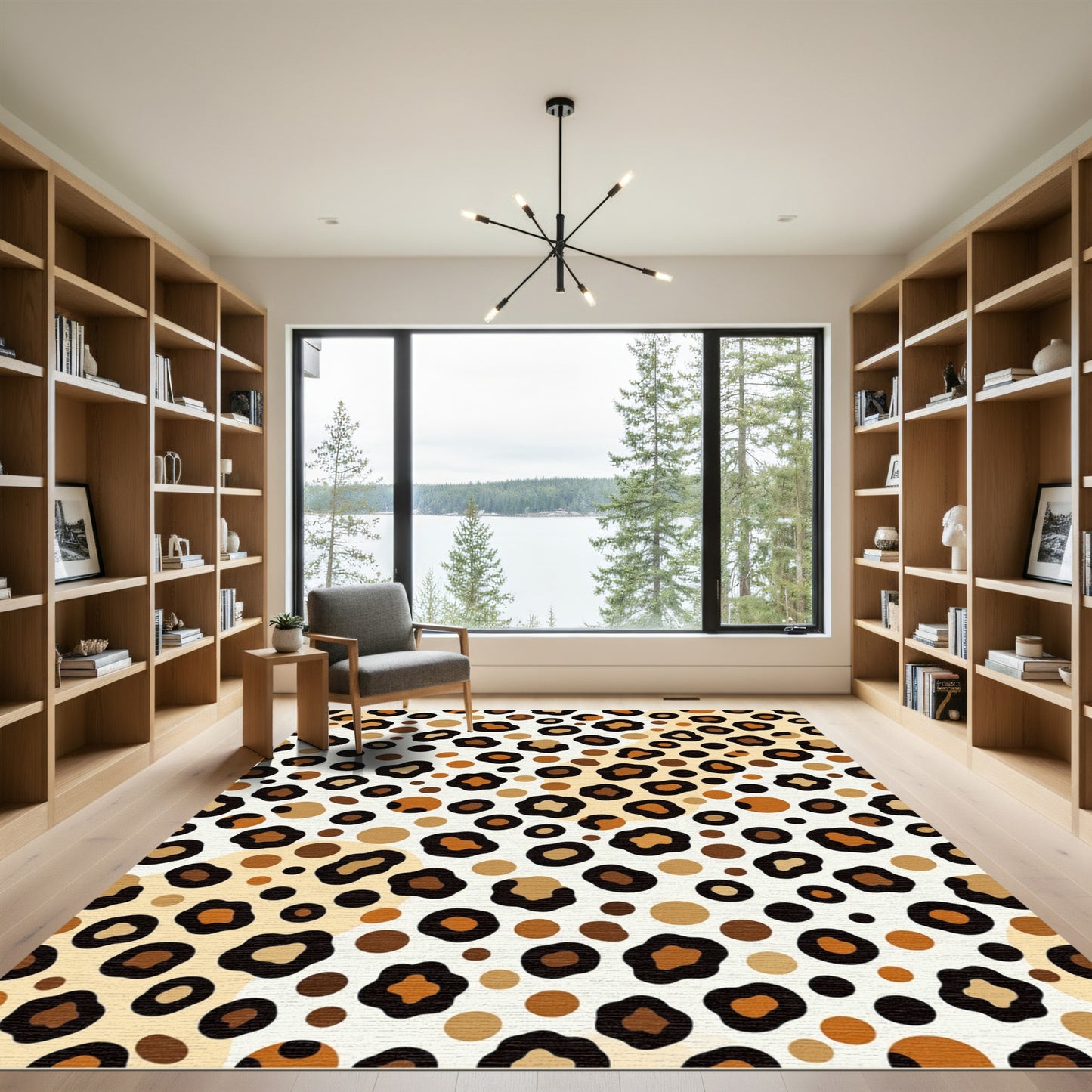 Chic Modern Leopard Spot Animal Rug